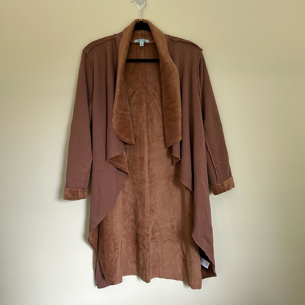 Fleece Lined Caramel Brown Cardigan